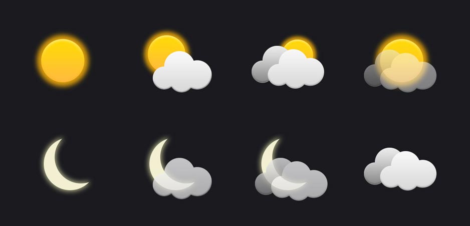 Subaru in-vehicle infotainment system weather icons